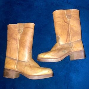 Tan Leather kids campus boots